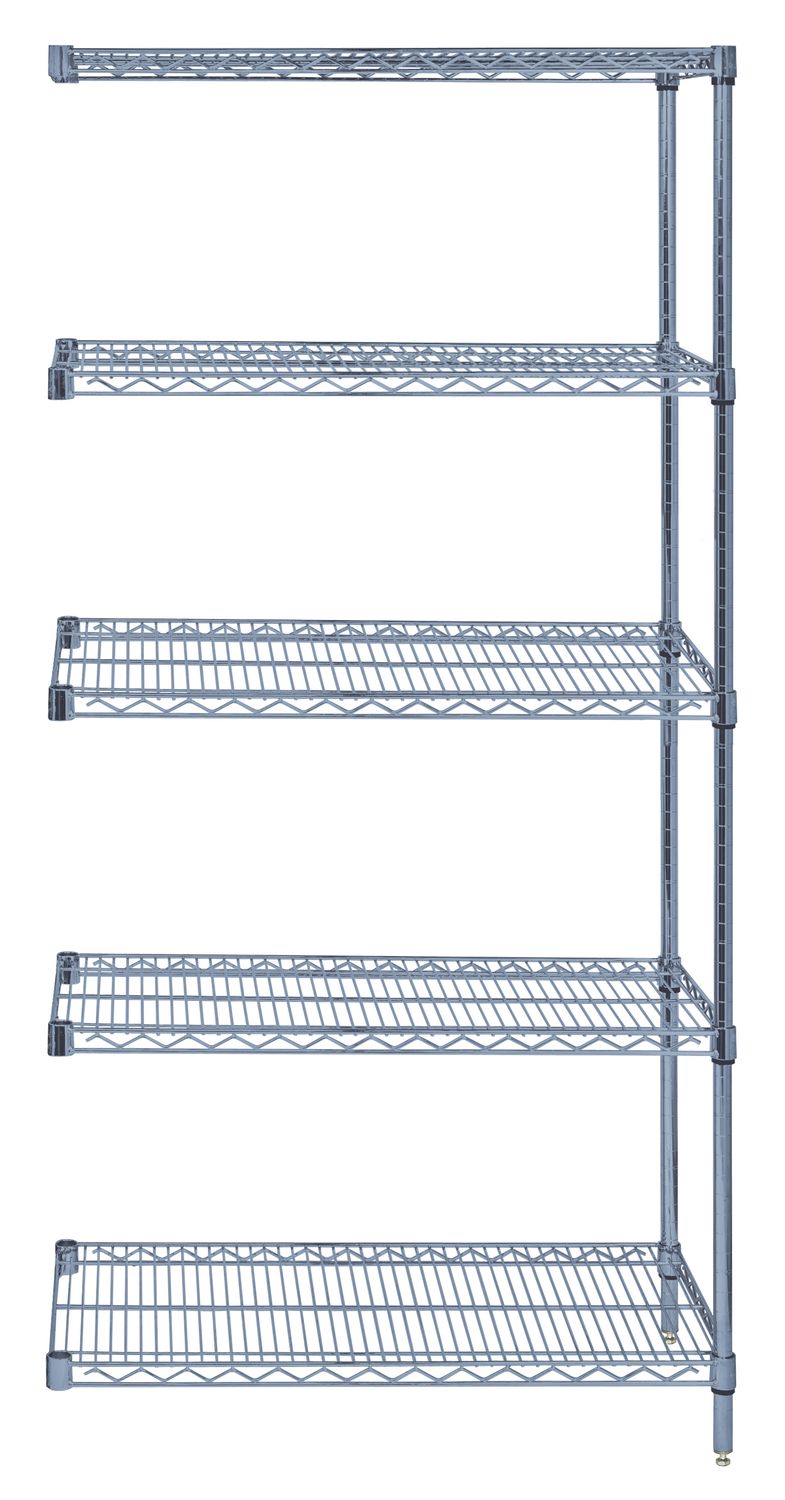 WIRE 5 SHELF 63&quot;H ADD-ON KIT GREY