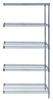 WIRE 5 SHELF 74&quot;H ADD-ON KIT GREY
