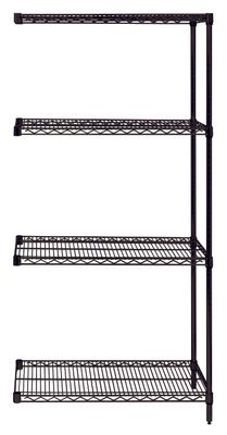 Wire 4 shelf 63&quot;H ADD-ON kit Black