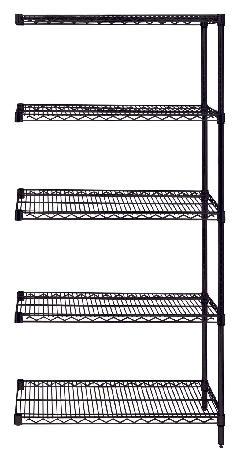 WIRE 5 SHELF 54&quot;H ADD-ON KIT BLACK