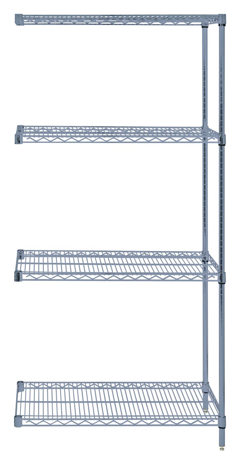 Wire 4 shelf 63&quot;H ADD-ON kit Grey