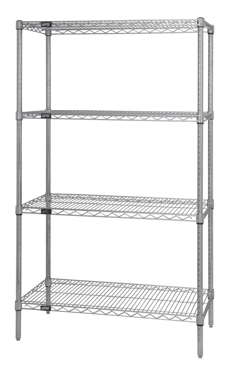 Wire 4 Shelf 86&quot;H Starter Kit Chrome