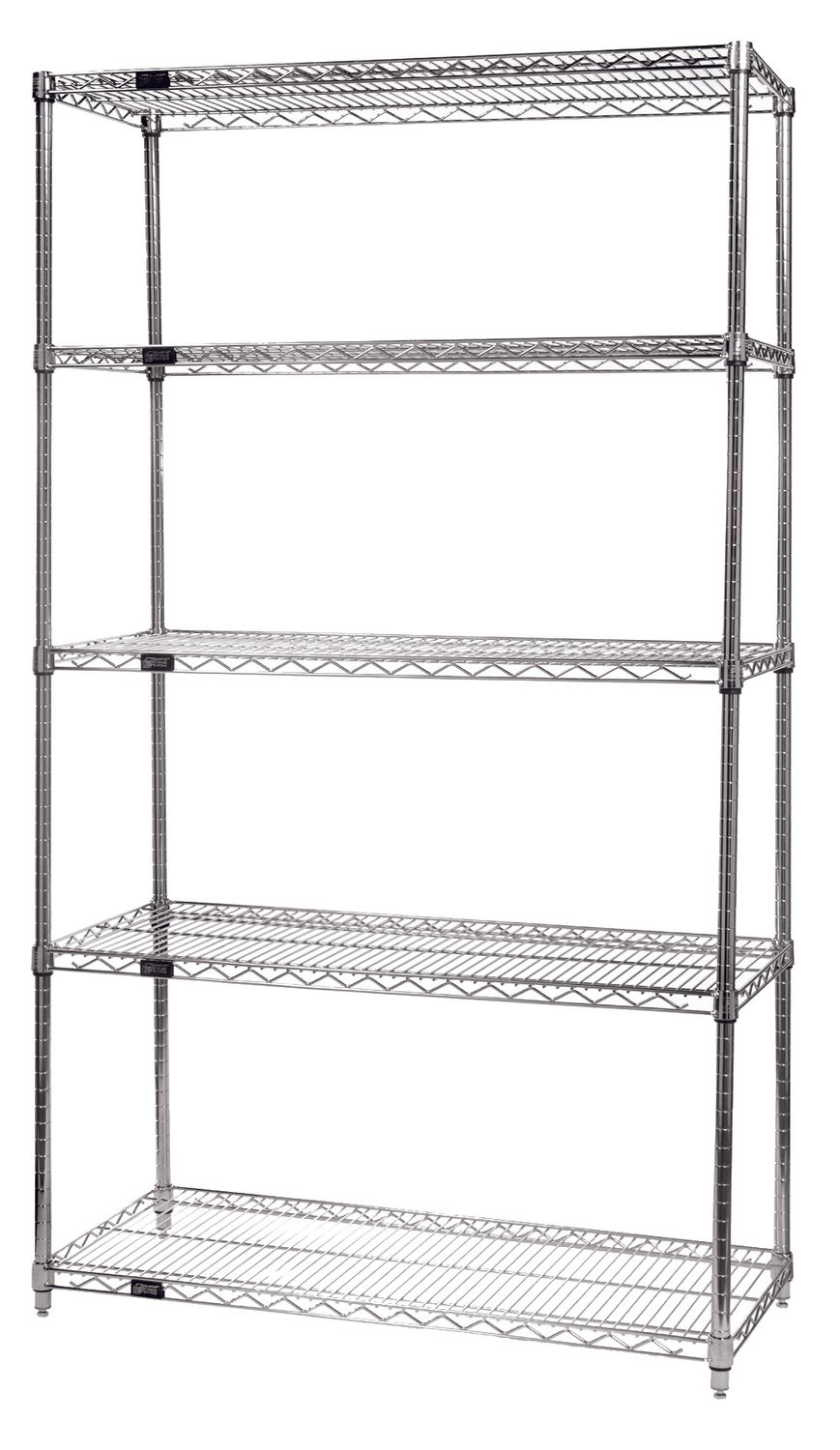 Wire 5 Shelf 86&quot;H Starter Kit Chrome