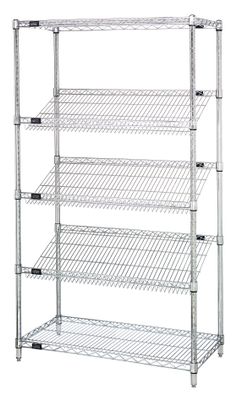 WIRE 5 SLANTED SHELVES UNIT