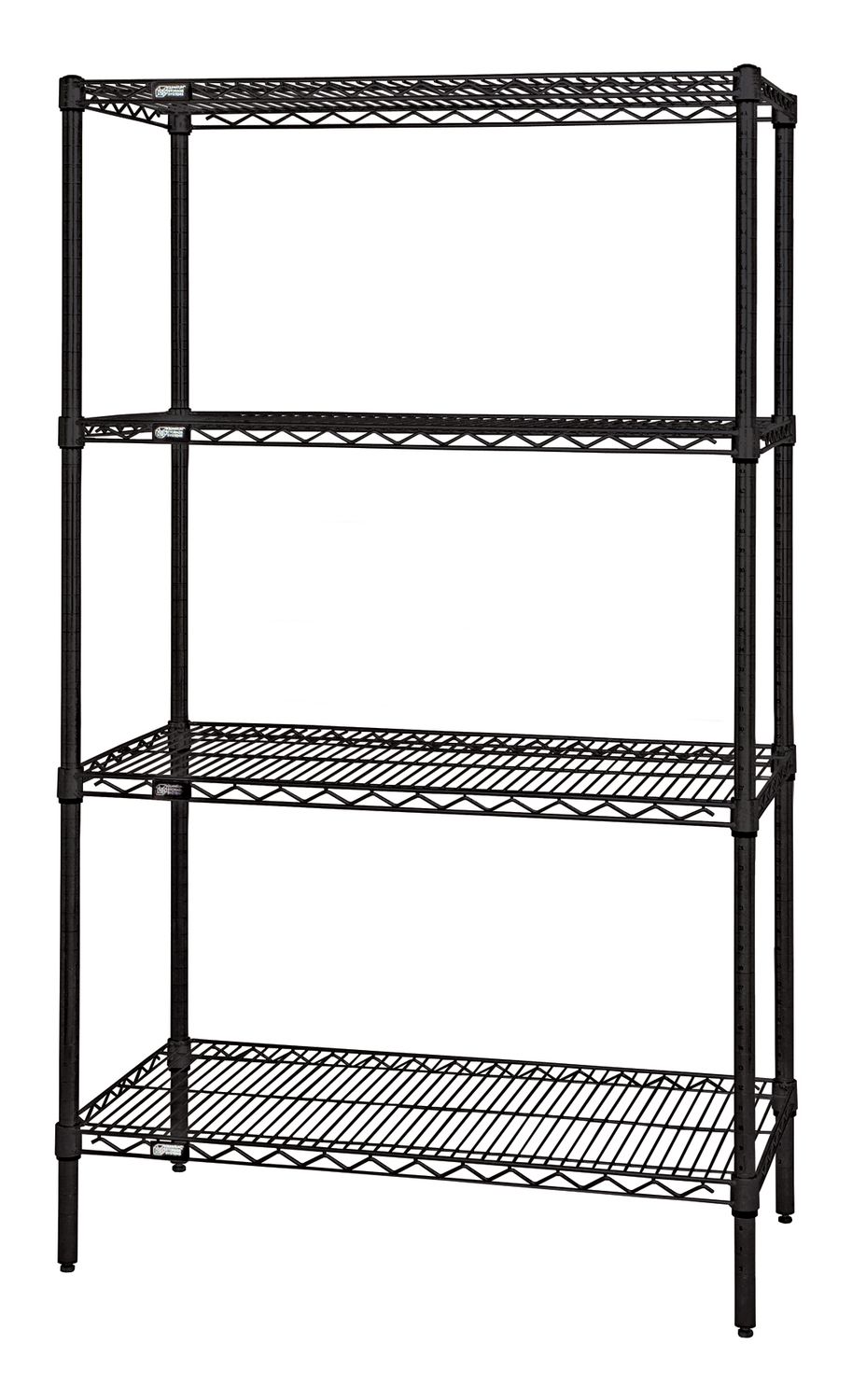Wire 4 Shelf 63&quot;H Starter Kit Black