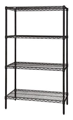 Wire 4 Shelf 74&quot;H Starter Kit Black