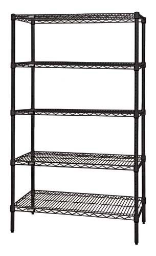 Wire 5 Shelf 63&quot;H Starter Kit Black