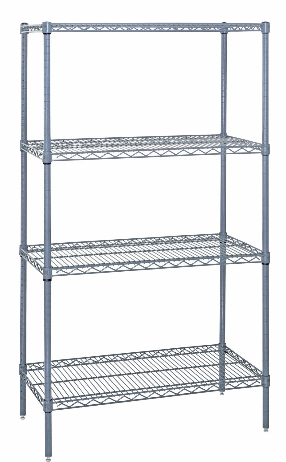 Wire 4 Shelf 63&quot;H Starter Kit Grey