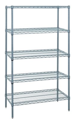 Wire 5 Shelf 86&quot;H Starter Kit Grey