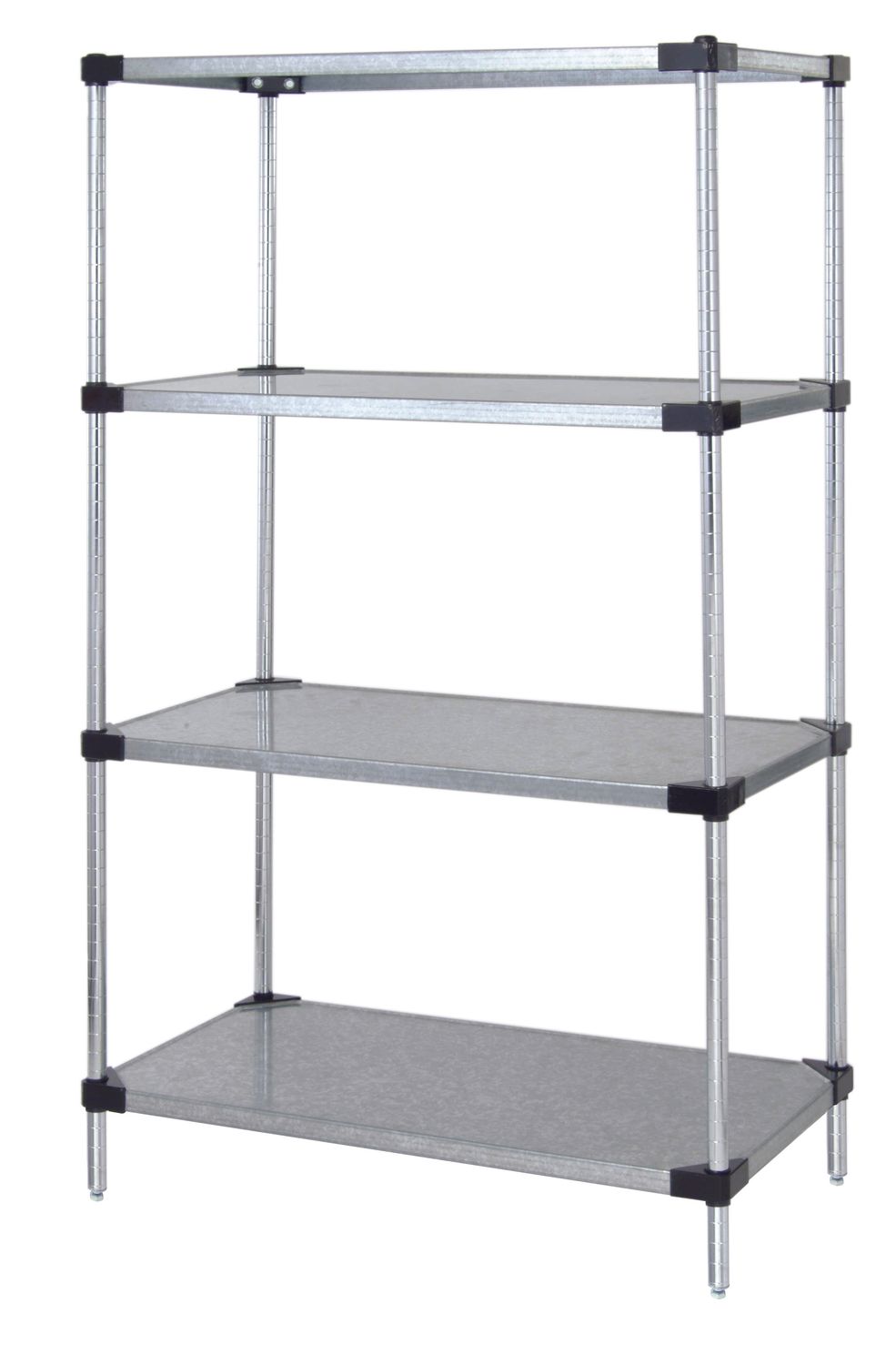 63&quot;H Galvanized Steel 4 Solid Shelf Starter Kit