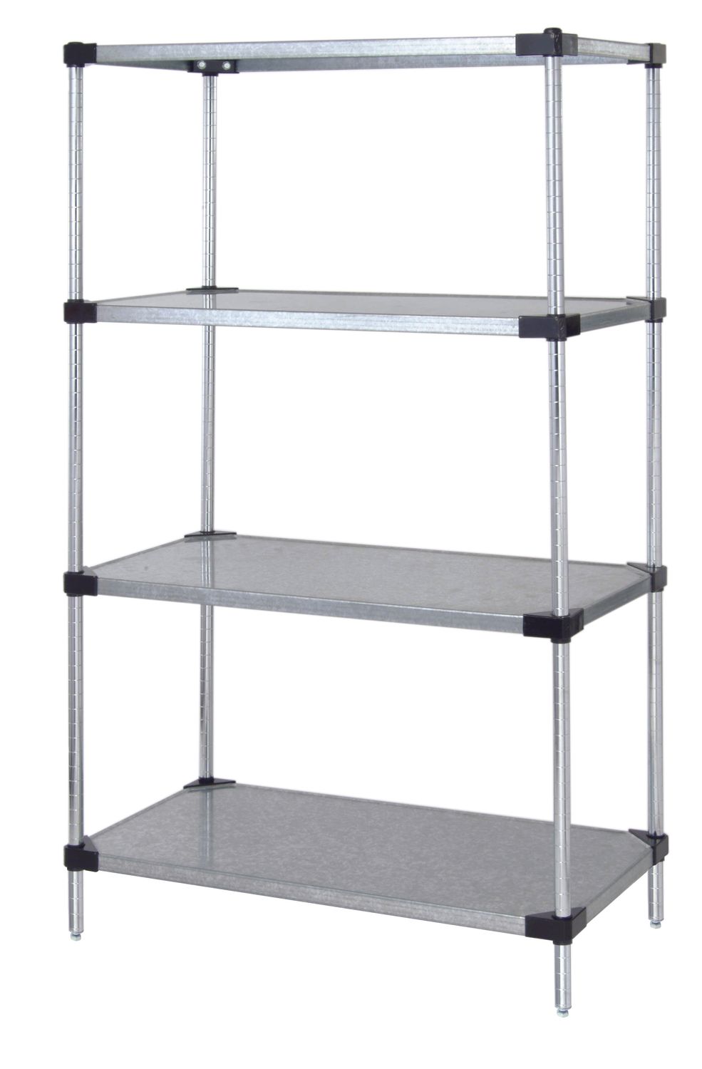 74&quot;H Galvanized Steel 4 Solid Shelf Starter Kit