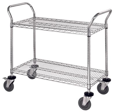 Utility Cart - 2 Stainless Wire Shelves