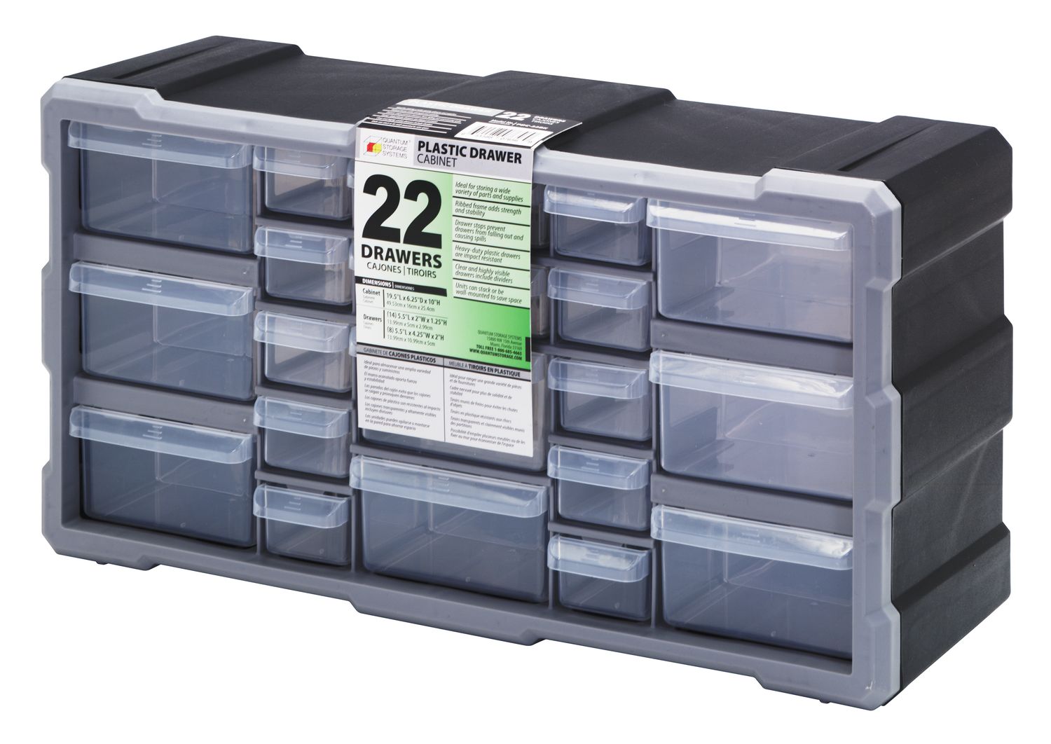 PDC-22BK  22 drawer plastic cabinet