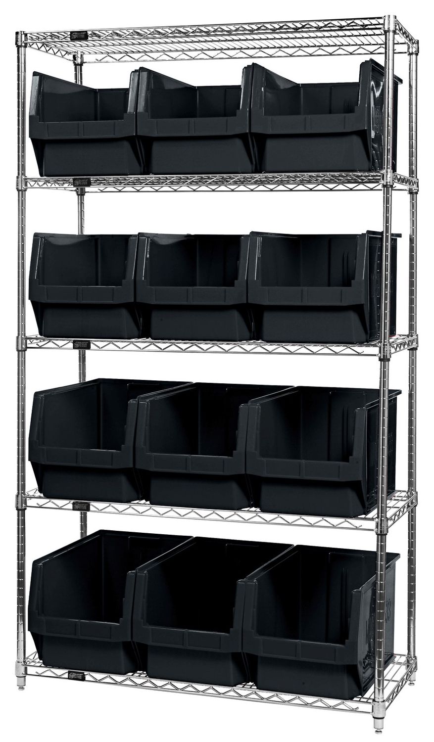 WR5-533 - Wire shelving w/QMS533 bins, Colour: Black