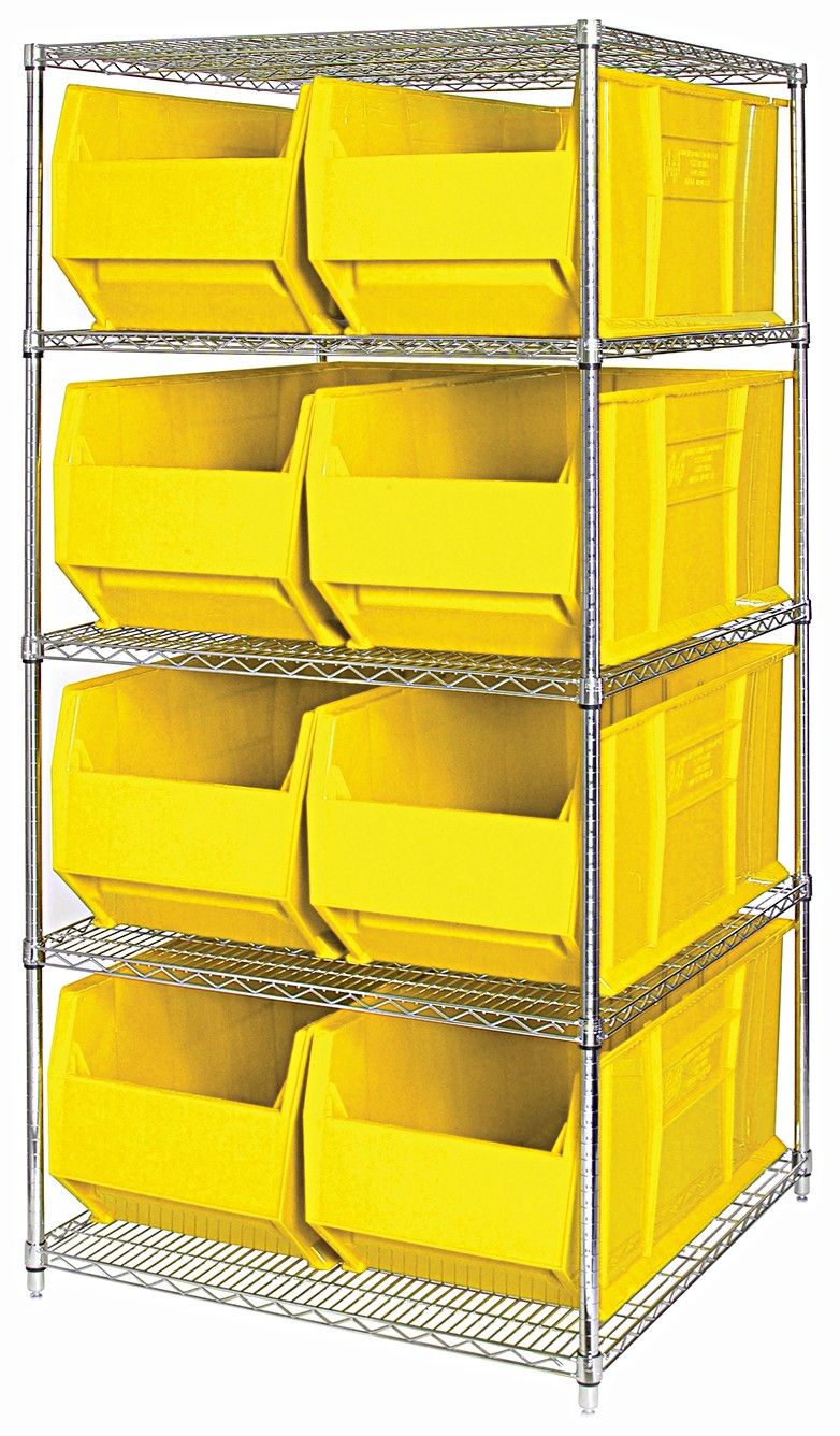 WR5-997 - Wire shelving w/QUS997 bins, Colour: Yellow