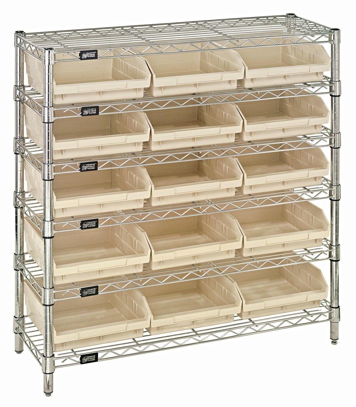 WR6-36-1236-109 Wire shelving w/QSB109, Colour: Ivory
