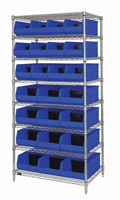 WR8-483485 - Wire shelving w/SSB483&amp;SSB485 bins
