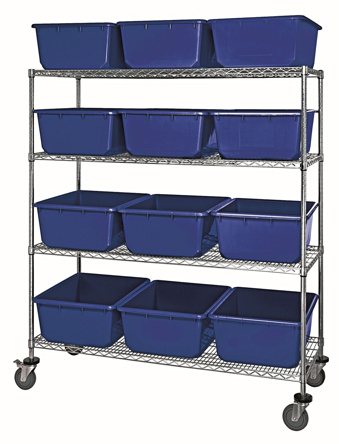 MWR4-2419-9 Mobile Wire shelving w/TUB2419-9, Colour: Blue