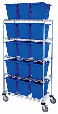 MWR5-1711-12 Mobile Wire shelving w/TUB1711-12, Colour: Blue