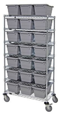 MWR7-1711-8 Mobile wire shelving w/TUB1711-8
