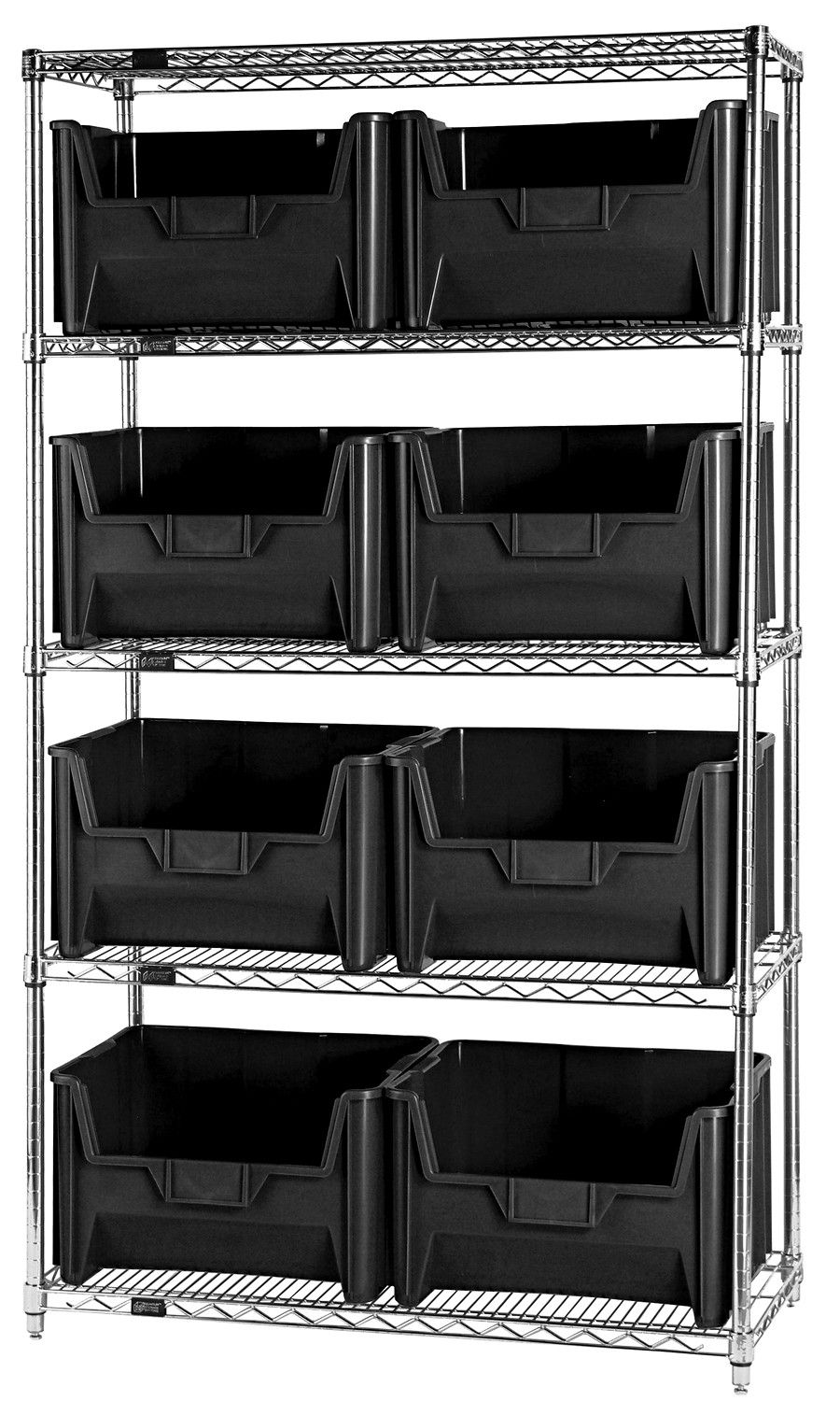 WR5-700 - Wire shelving w/QGH700 bins, Colour: Black