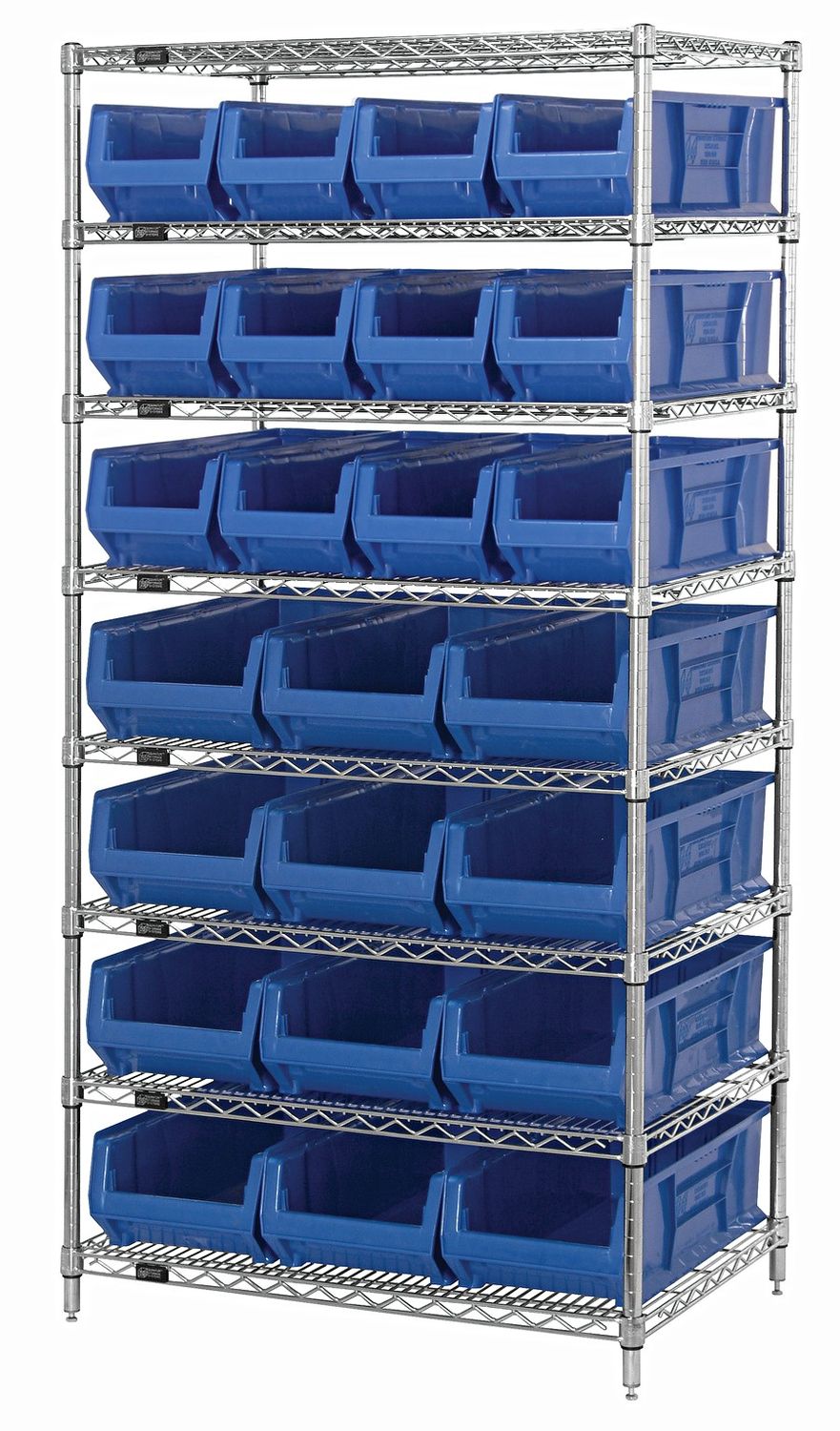 WR8-950952 - Wire shelving w/QUS950&amp;QUS952 bins, Colour: Blue