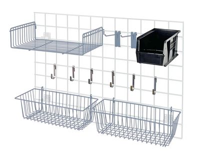 SG-A2GYBK - Smart Grid Accessory Pack 2 w/ 1 bin - Grey Epoxy, Part Number: SG-A2GYBK - Grey w/Black bin