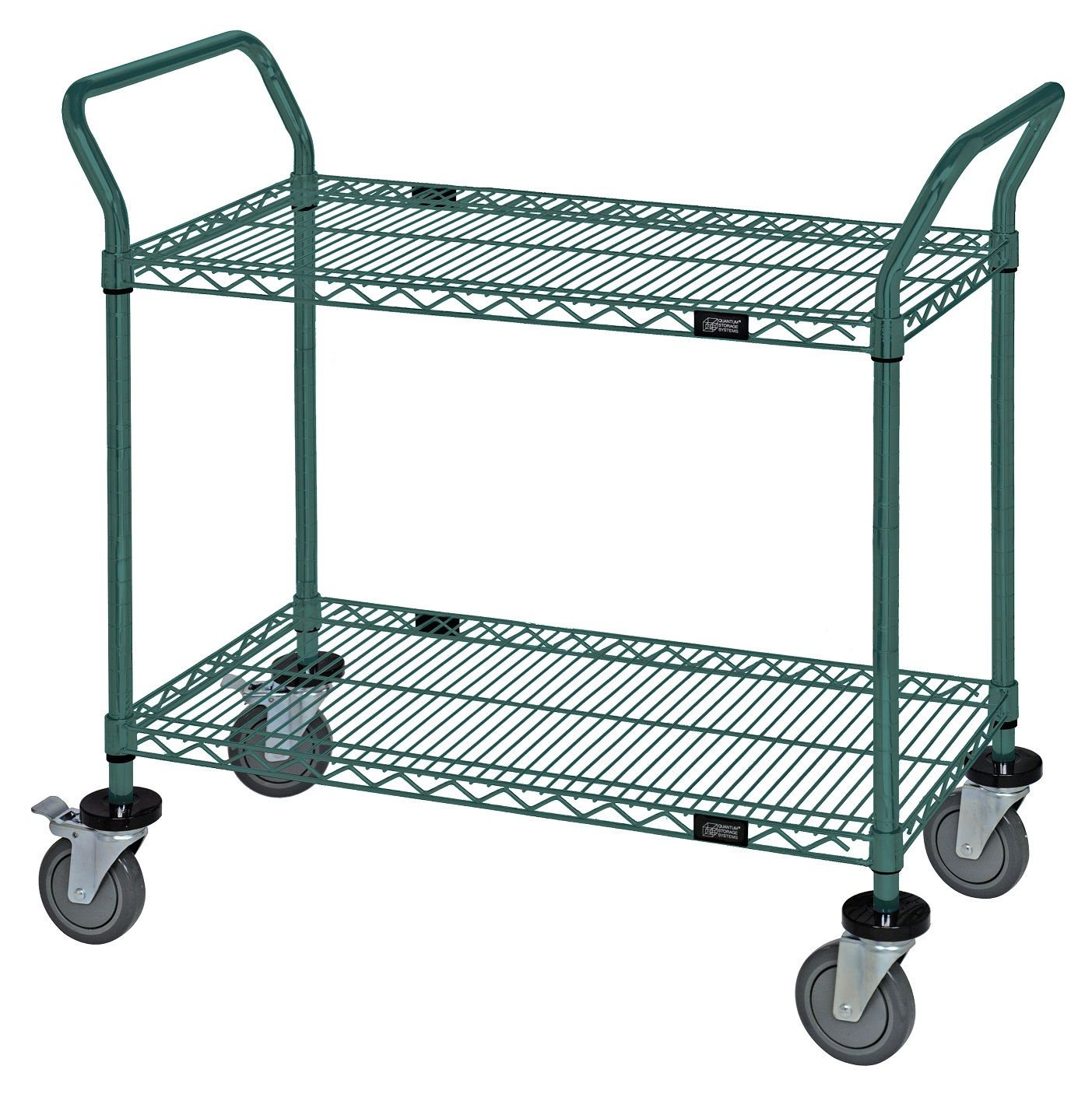 Utility Cart - 2 Green Epoxy Wire Shelves