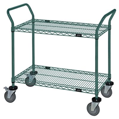 Utility Cart - 2 Green Epoxy Wire Shelves