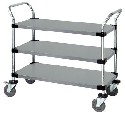 Utility Cart - 3 Solid Stainless Shelves