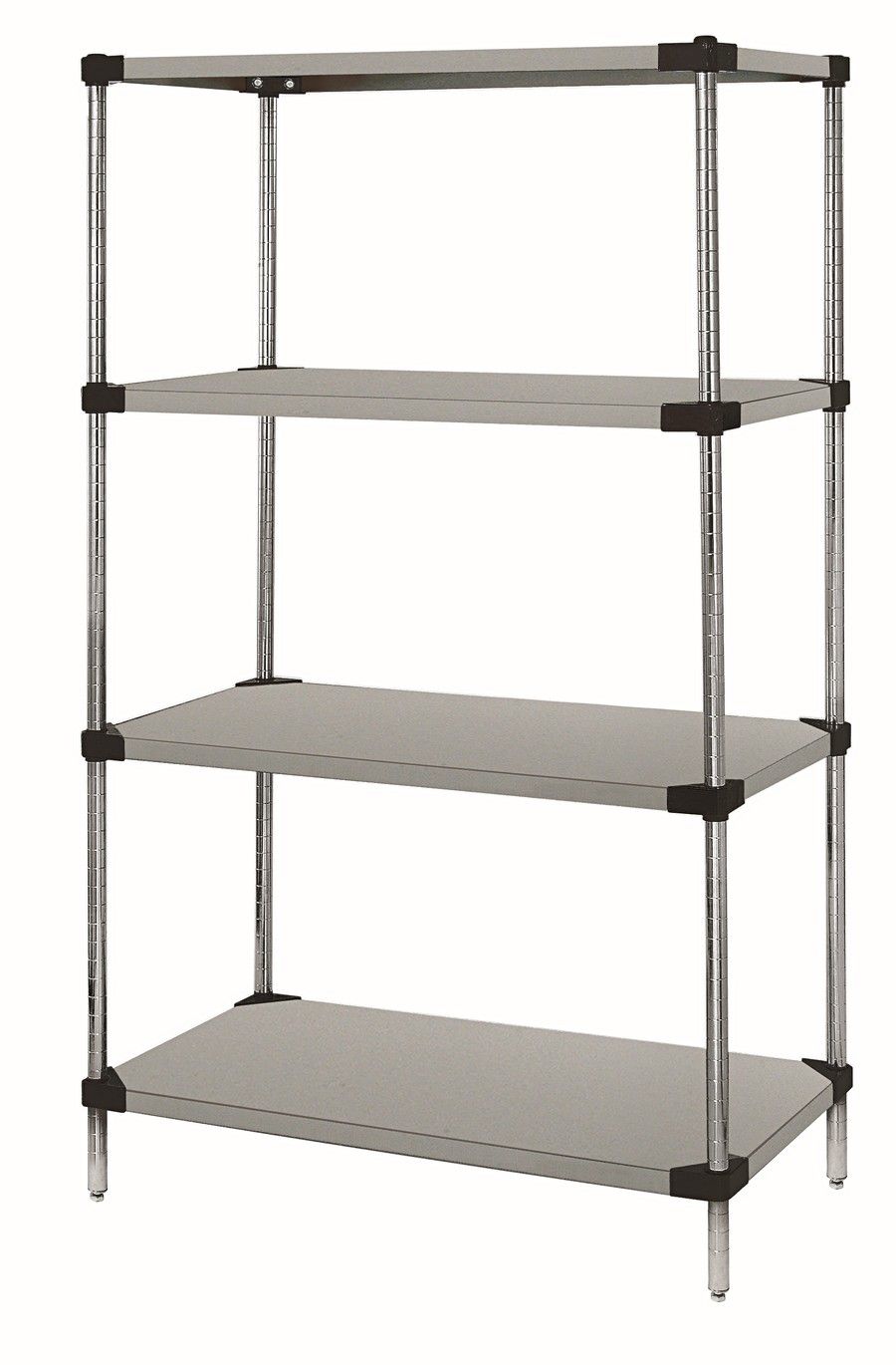 86&quot;H Stainless Steel 4 Solid Shelf Starter Kit