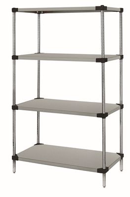 86&quot;H Stainless Steel 4 Solid Shelf Starter Kit