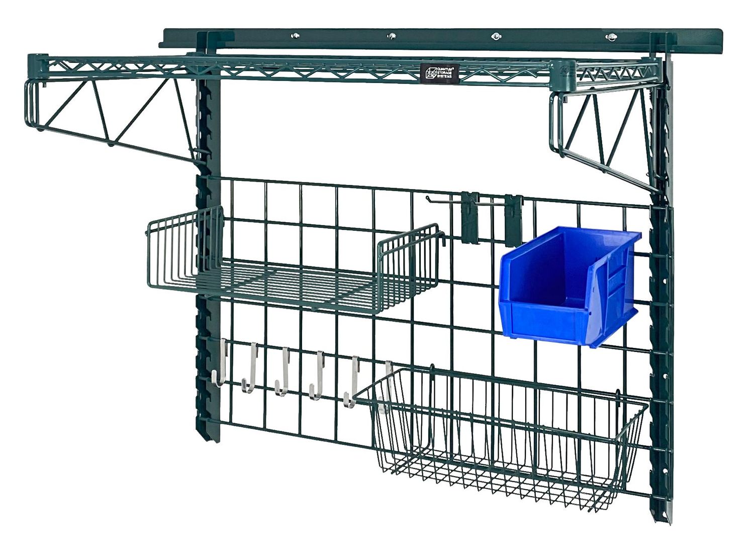 SGK-401836-4P - Green Commercial Kitchen organizer, Colour: Green with Blue bin