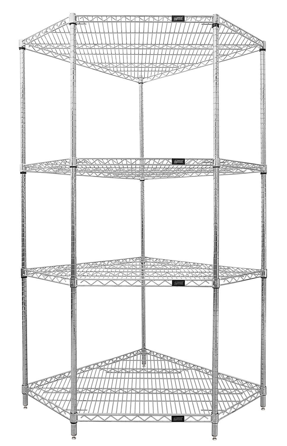 Wire 4 Corner Shelf 54&quot;H Kit Chrome