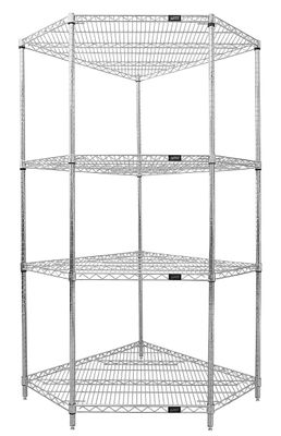 Wire 4 Corner Shelf 86&quot;H Kit Chrome