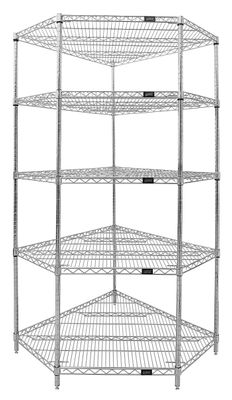 Wire 5 Corner Shelf 74&quot;H Kit Chrome