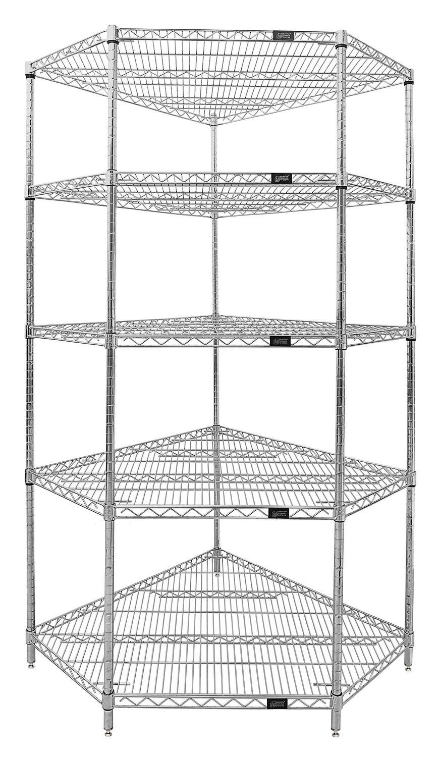 Wire 5 Corner Shelf 86&quot;H Kit Chrome