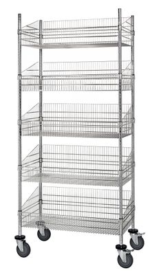 Mobile 4 Post 5 Wire Basket Units