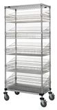 Mobile 4 Post 5 Wire Basket Units W/2 Shelves