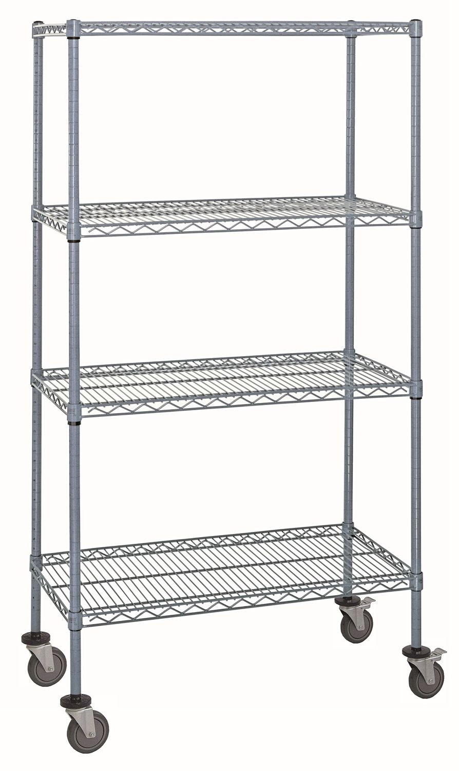 4-Tier Mobile cart Grey w/inlay mat &amp; lh