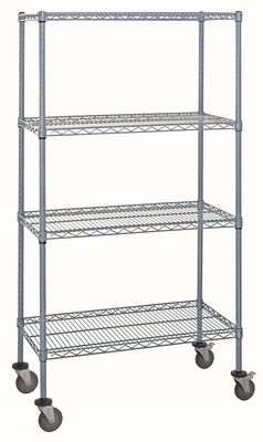 4-Tier Mobile cart Grey w/inlay mat &amp; lh