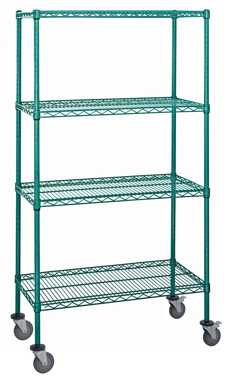 4-Tier Mobile cart Green w/inlay mat &amp; lh