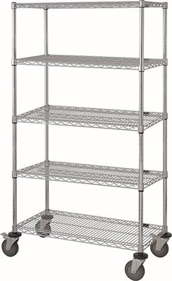 6-Tier Mobile cart Chrome w/inlay mat &amp; lh