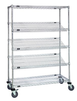 Wire Cart With Slant Shelves