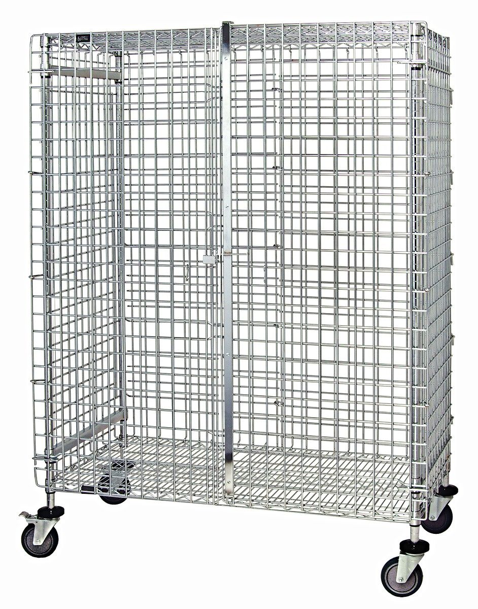 Wire Mobile Security Cart - Chrome