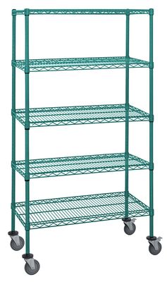 5-Tier mobile cart Green Epoxy