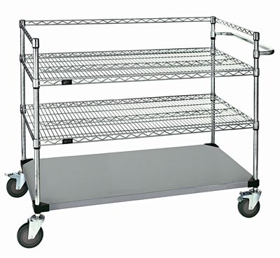 Stainless surgical case cart - 3 Shelf