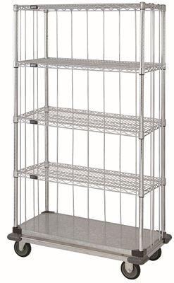 WIRE 3 SIDED 4 WIRE 1 SOLID SHELF CART