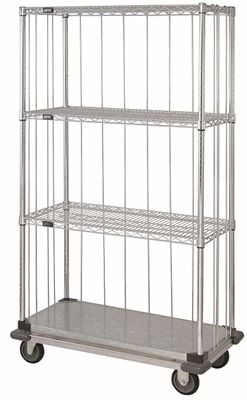 Wire/solid shelving cart - 3 sided enclosure