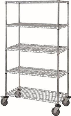 5-Tier Mobile cart Chrome w/inlay mat &amp; lh